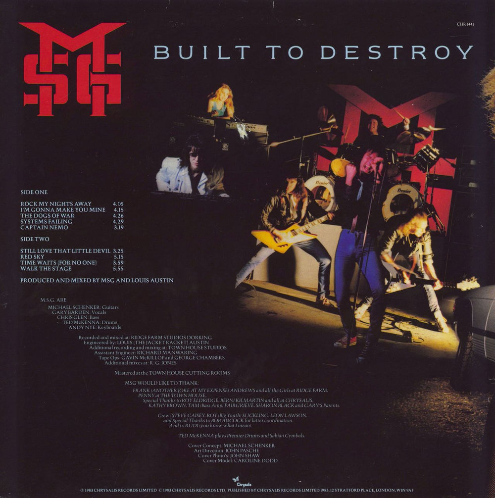 Michael Schenker Group Built To Destroy UK vinyl LP album (LP record)