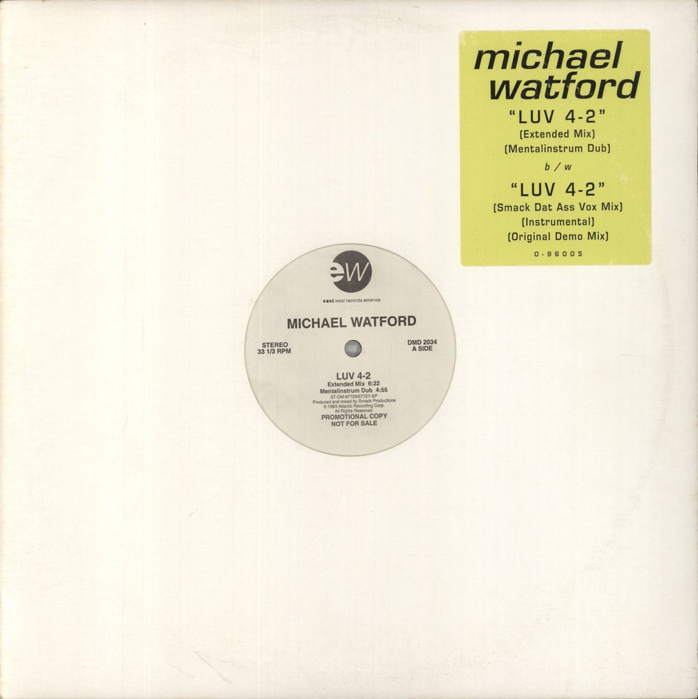 Michael Watford Luv 4-2 US Promo 12" vinyl single (12 inch record / Maxi-single) DMD2034