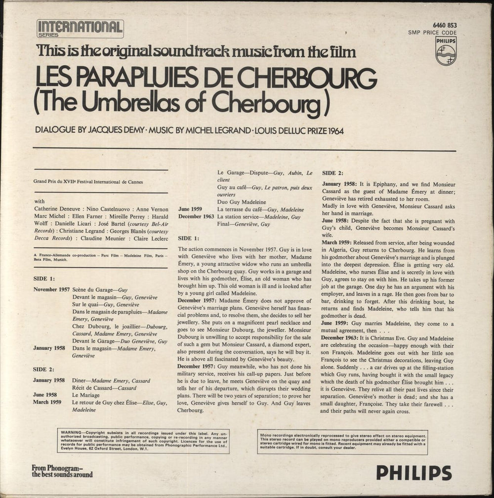 Michel Legrand Les Parapluies De Cherbourg (The Umbrellas Of Cherbourg) UK vinyl LP album (LP record)