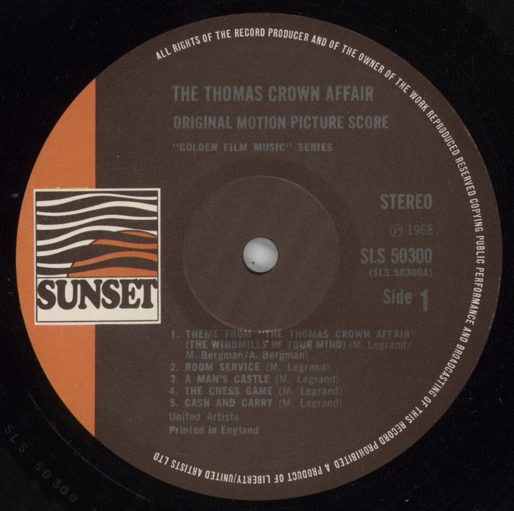 Michel Legrand The Thomas Crown Affair UK vinyl LP album (LP record) MLGLPTH584745