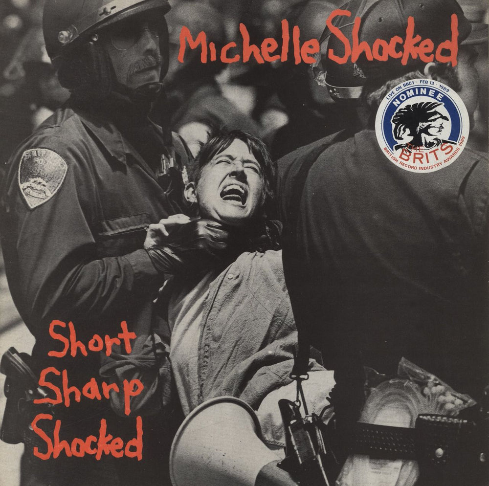 Michelle Shocked Short Sharp Shocked + lyric inner + BRITS sticker UK vinyl LP album (LP record) CVLP1