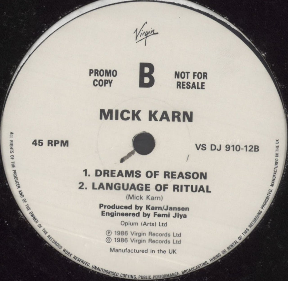 Mick Karn Buoy UK Promo 12" vinyl single (12 inch record / Maxi-single) M-K12BU49474