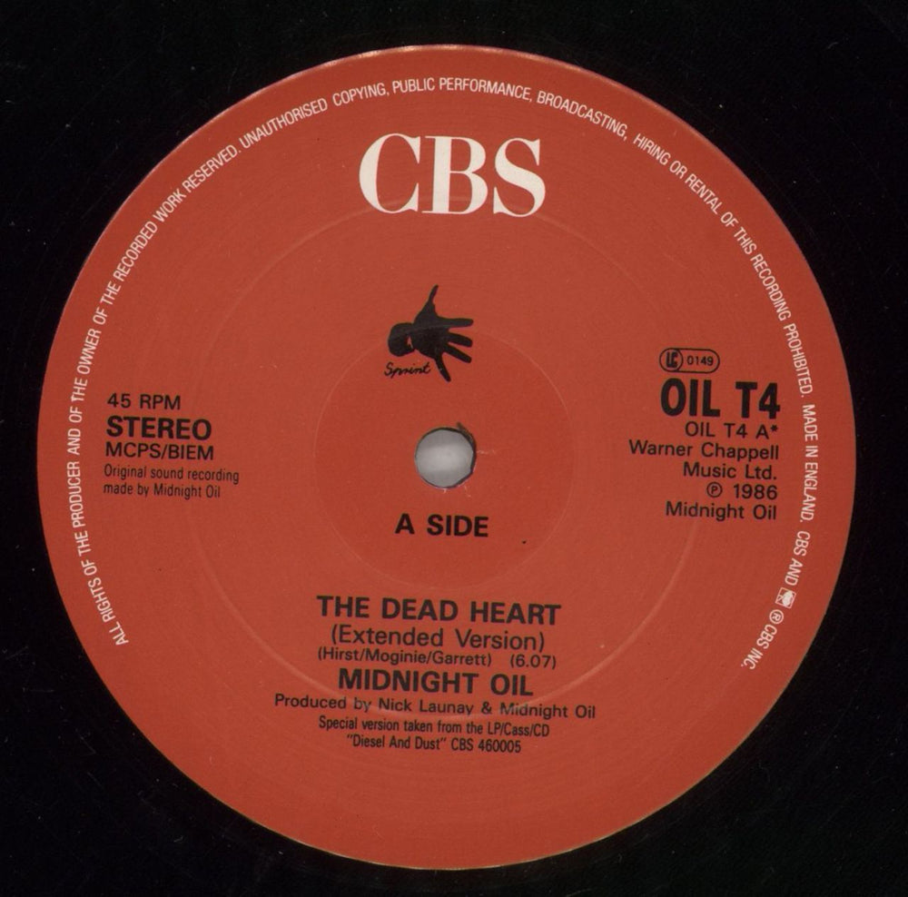 Midnight Oil The Dead Heart UK 12" vinyl single (12 inch record / Maxi-single) OIL12TH20011