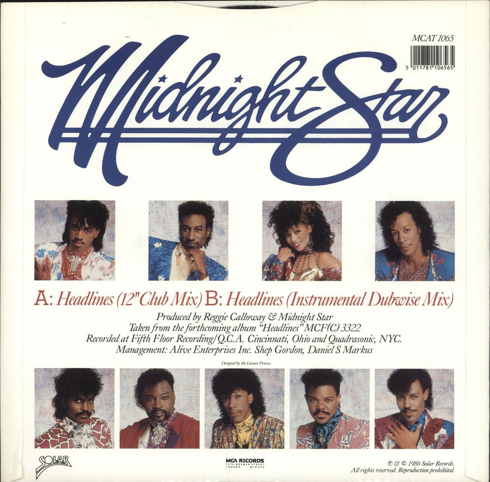 Midnight Star Headlines UK 12" vinyl single (12 inch record / Maxi-single) 5011781106565