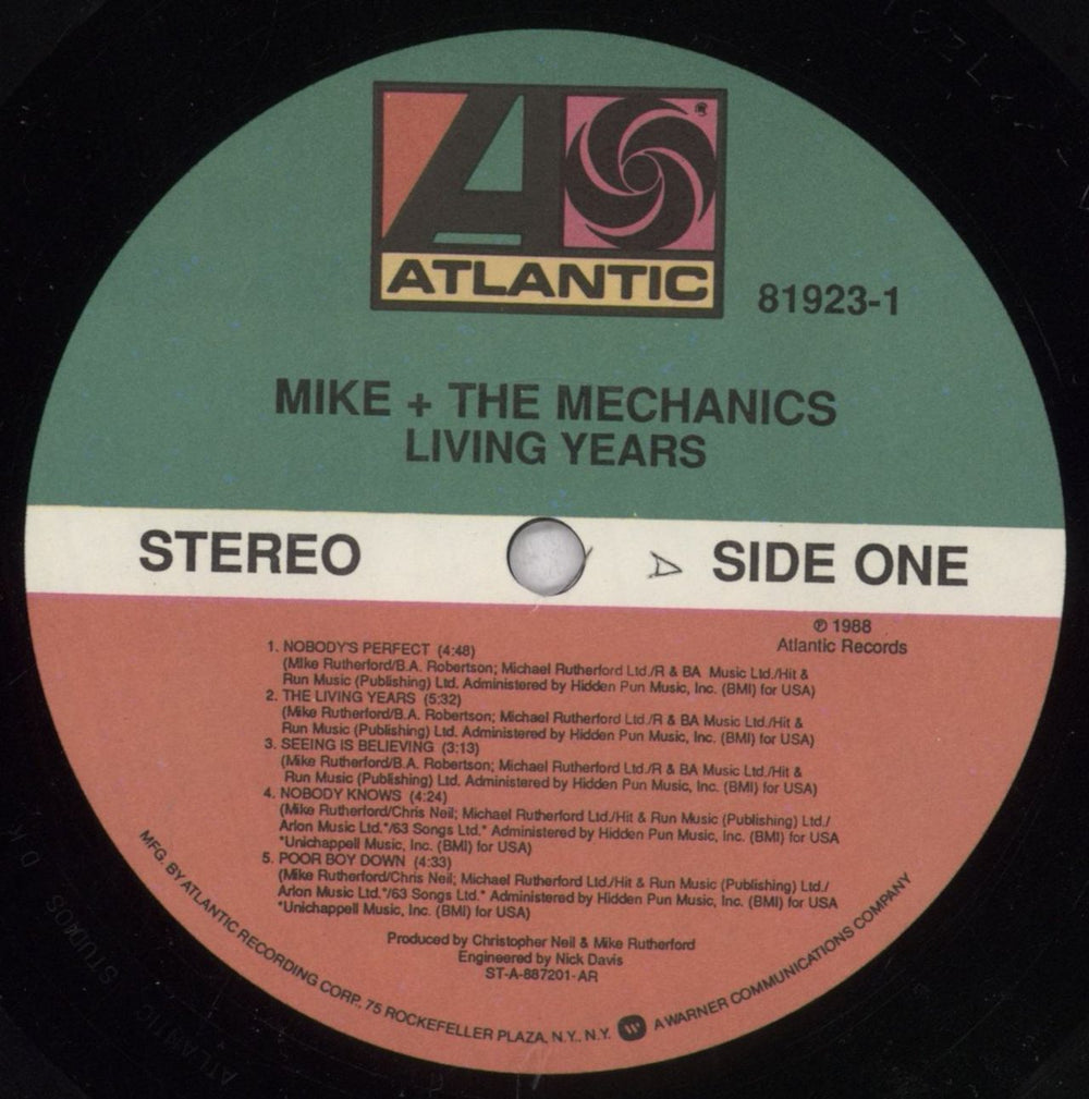 Mike & The Mechanics Living Years - Promo US Promo vinyl LP album (LP record) MIKLPLI839707