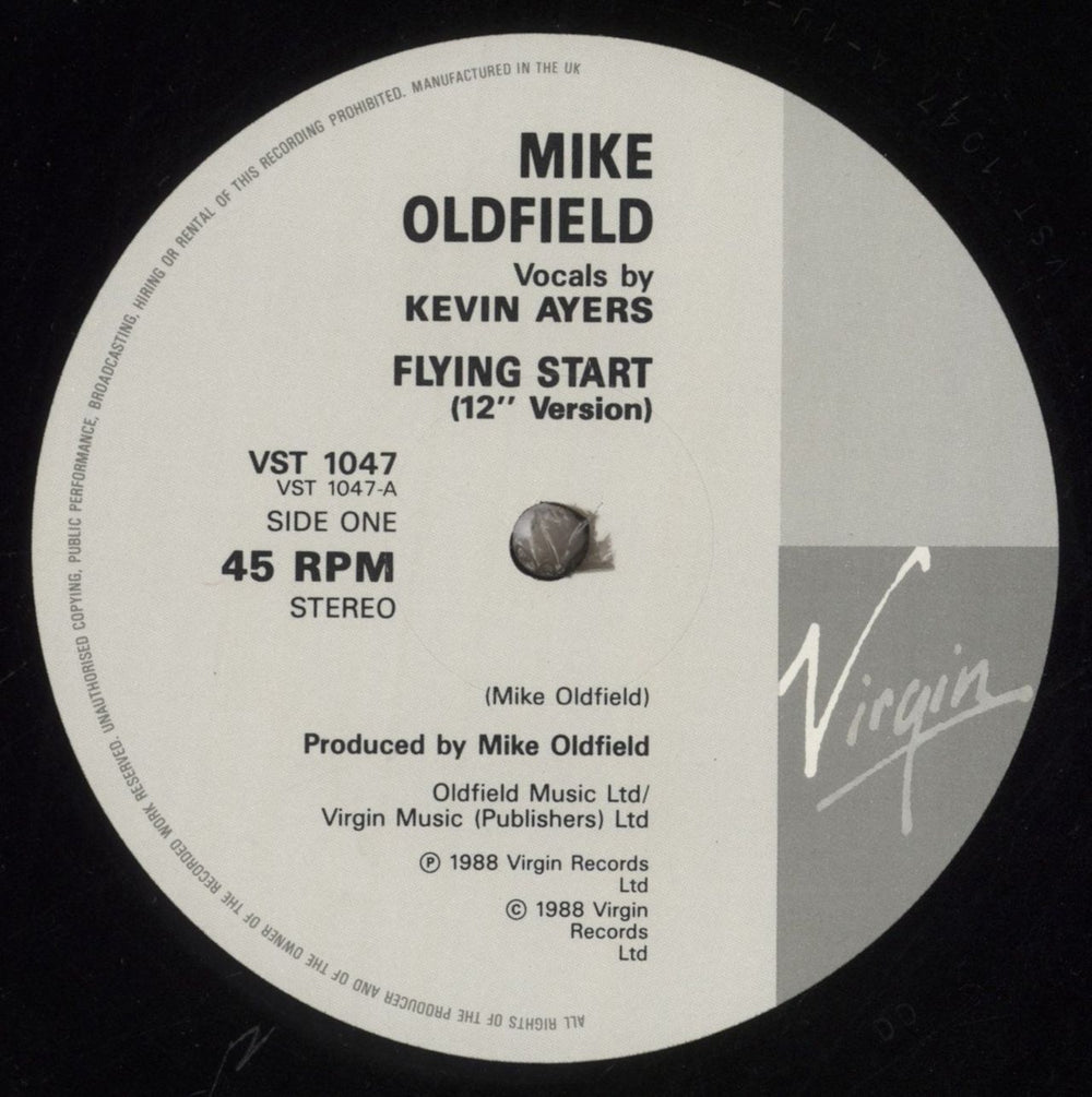 Mike Oldfield Flying Start UK 12" vinyl single (12 inch record / Maxi-single) OLD12FL18398