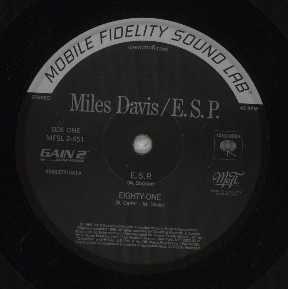 Miles Davis E.S.P. - 180gm US 2-LP vinyl record set (Double LP Album) MDA2LES842266