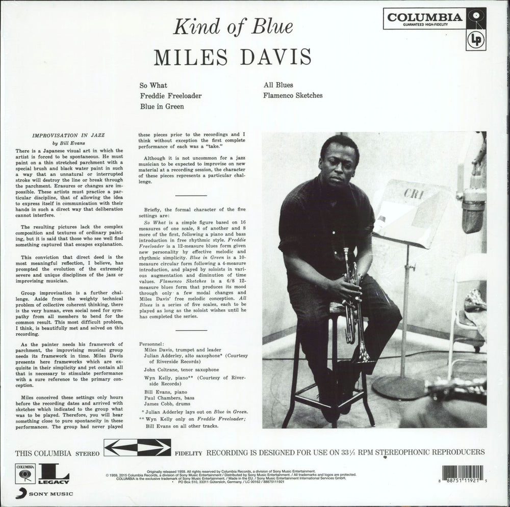 Miles Davis Kind Of Blue - Sealed UK vinyl LP album (LP record) 888751119215