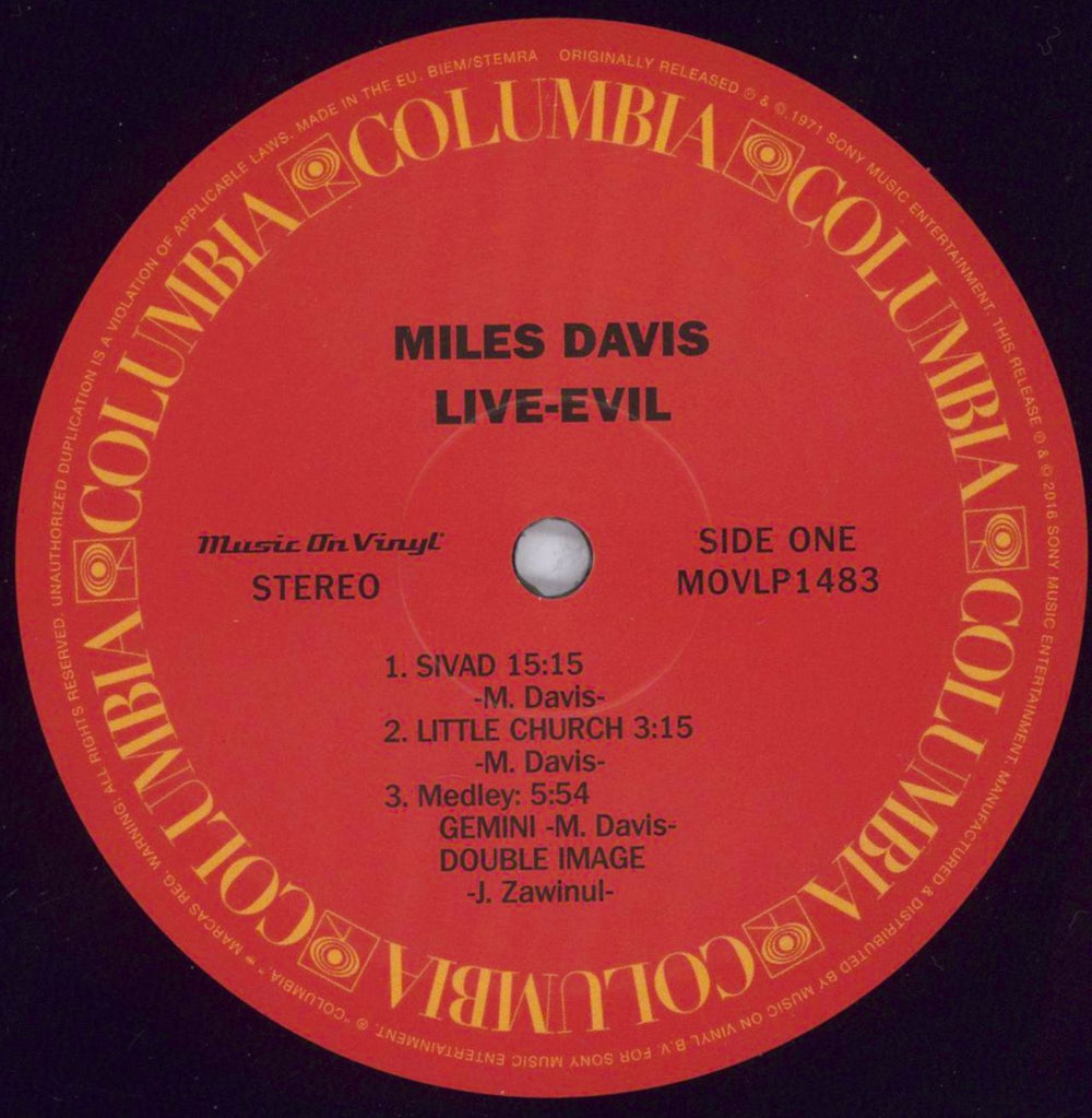 Miles Davis Live Evil - 180gram Vinyl UK 2-LP vinyl record set (Double LP Album) MDA2LLI832528