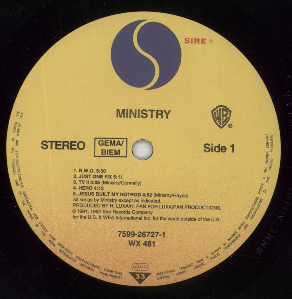 Ministry Psalm 69 - Ex UK vinyl LP album (LP record) MINLPPS850315