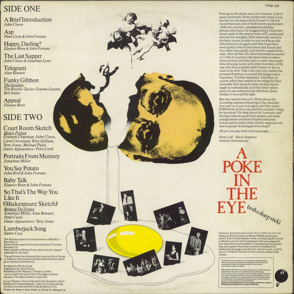 Monty Python A Poke In The Eye (With A Sharp Stick) UK vinyl LP album (LP record)