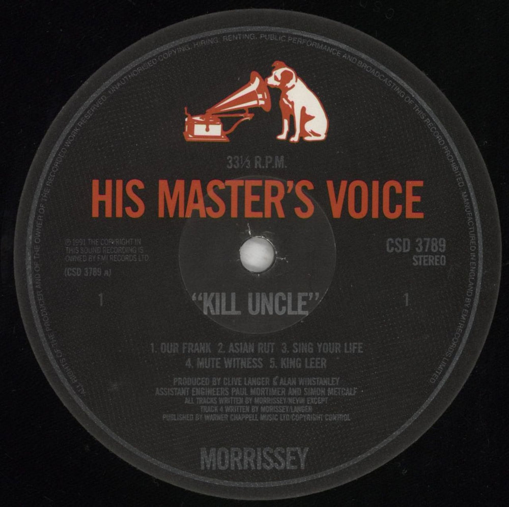 Morrissey Kill Uncle - EX UK vinyl LP album (LP record) MORLPKI697523