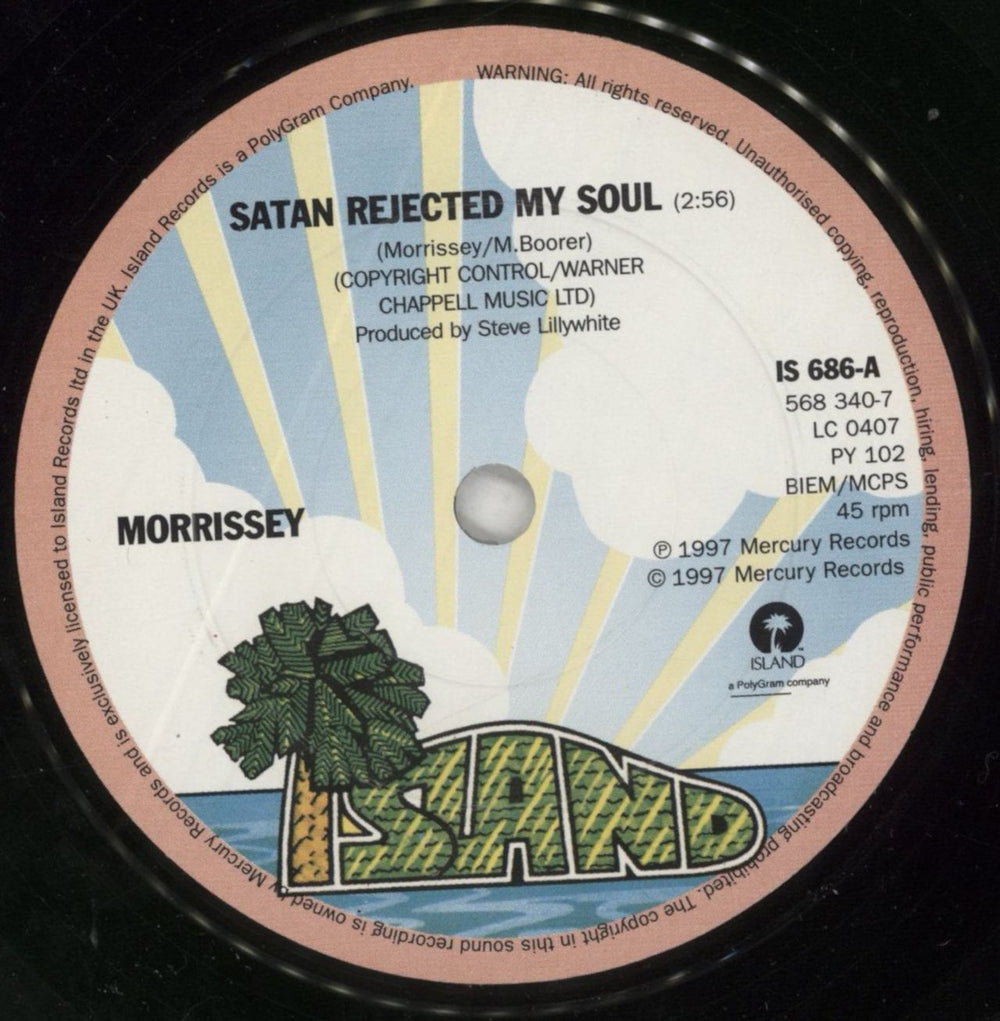 Morrissey Satan Rejected My Soul - Mispressed UK 7" vinyl single (7 inch record / 45) MOR07SA421843