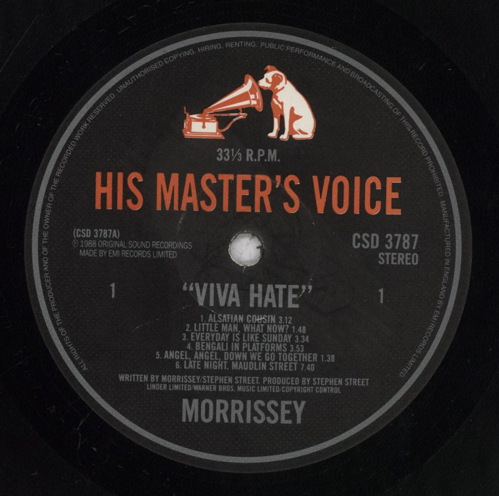 Morrissey Viva Hate - stickered p/s - VG UK vinyl LP album (LP record) MORLPVI839022