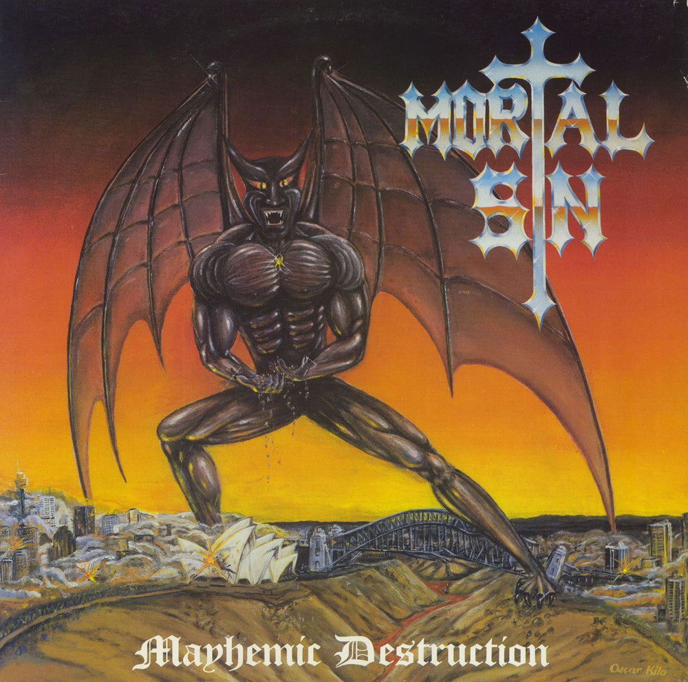 Mortal Sin Mayhemic Destruction Australian vinyl LP album (LP record) AJLP1016