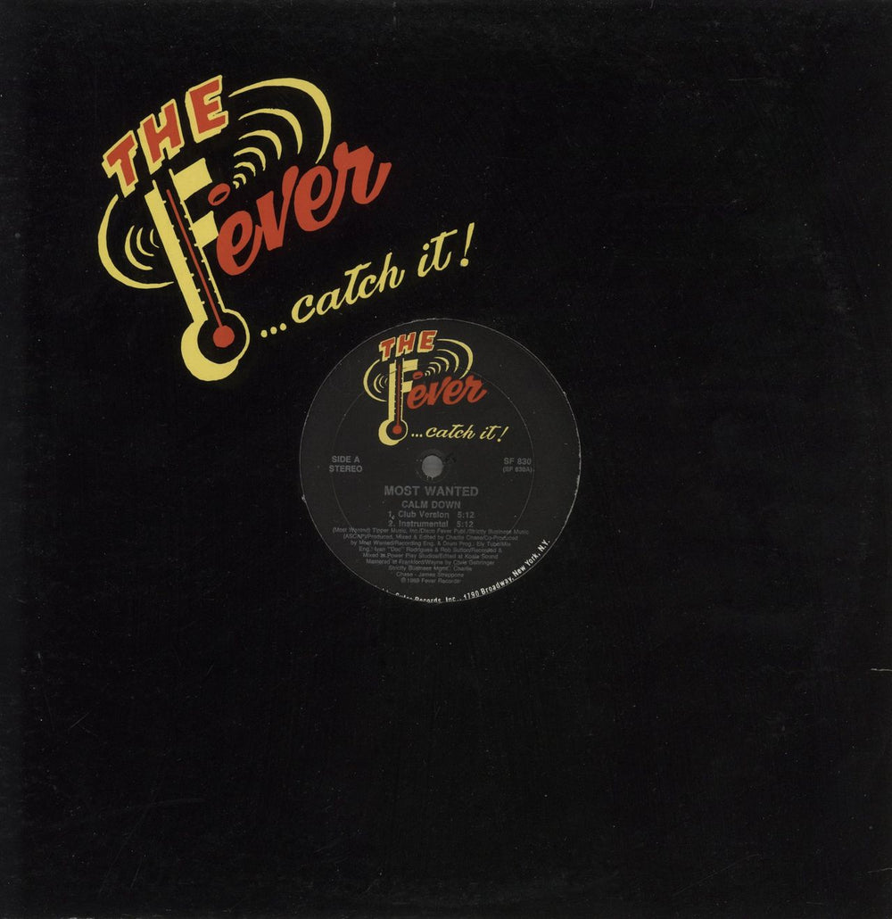Most Wanted Calm Down US 12" vinyl single (12 inch record / Maxi-single) SF830