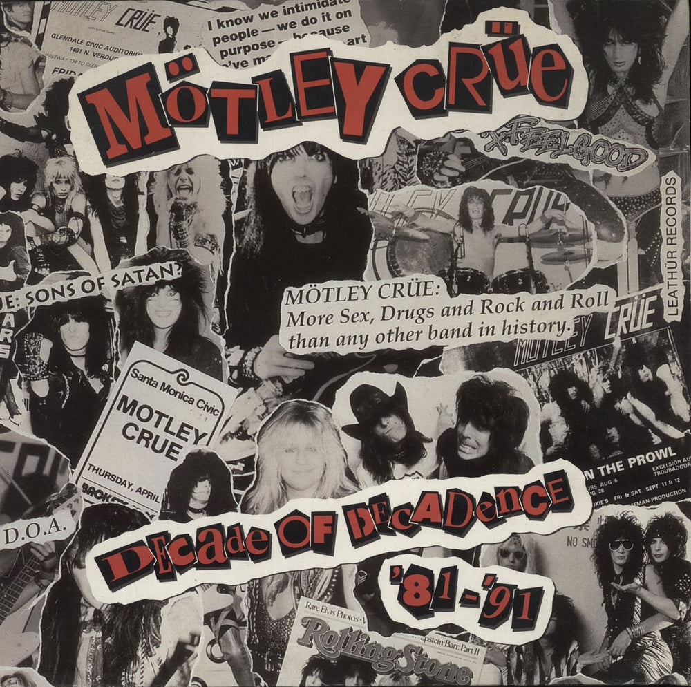 Motley Crue Decade Of Decadence '81-'91 - Complete - VG German 2-LP vinyl record set (Double LP Album) 7559-61204-1
