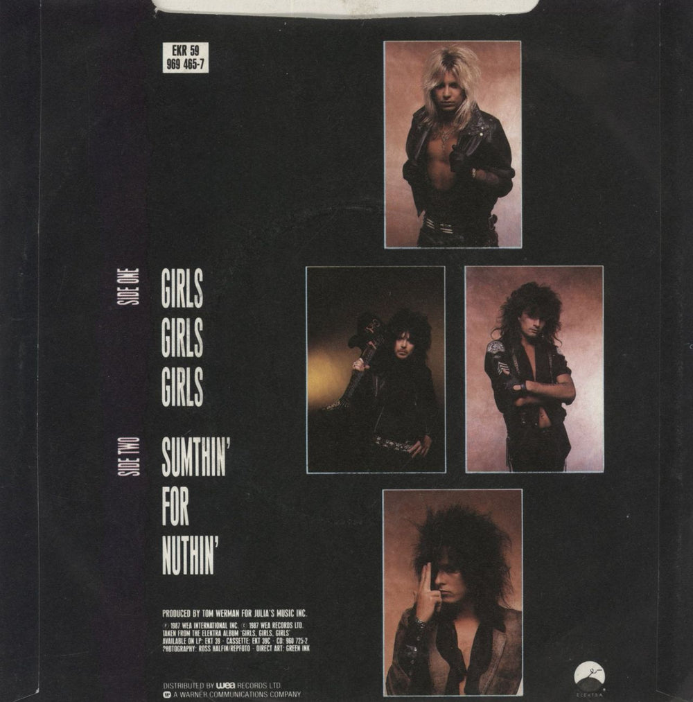 Motley Crue Girls Girls Girls - Injection Moulded UK 7" vinyl single (7 inch record / 45) 042288389279