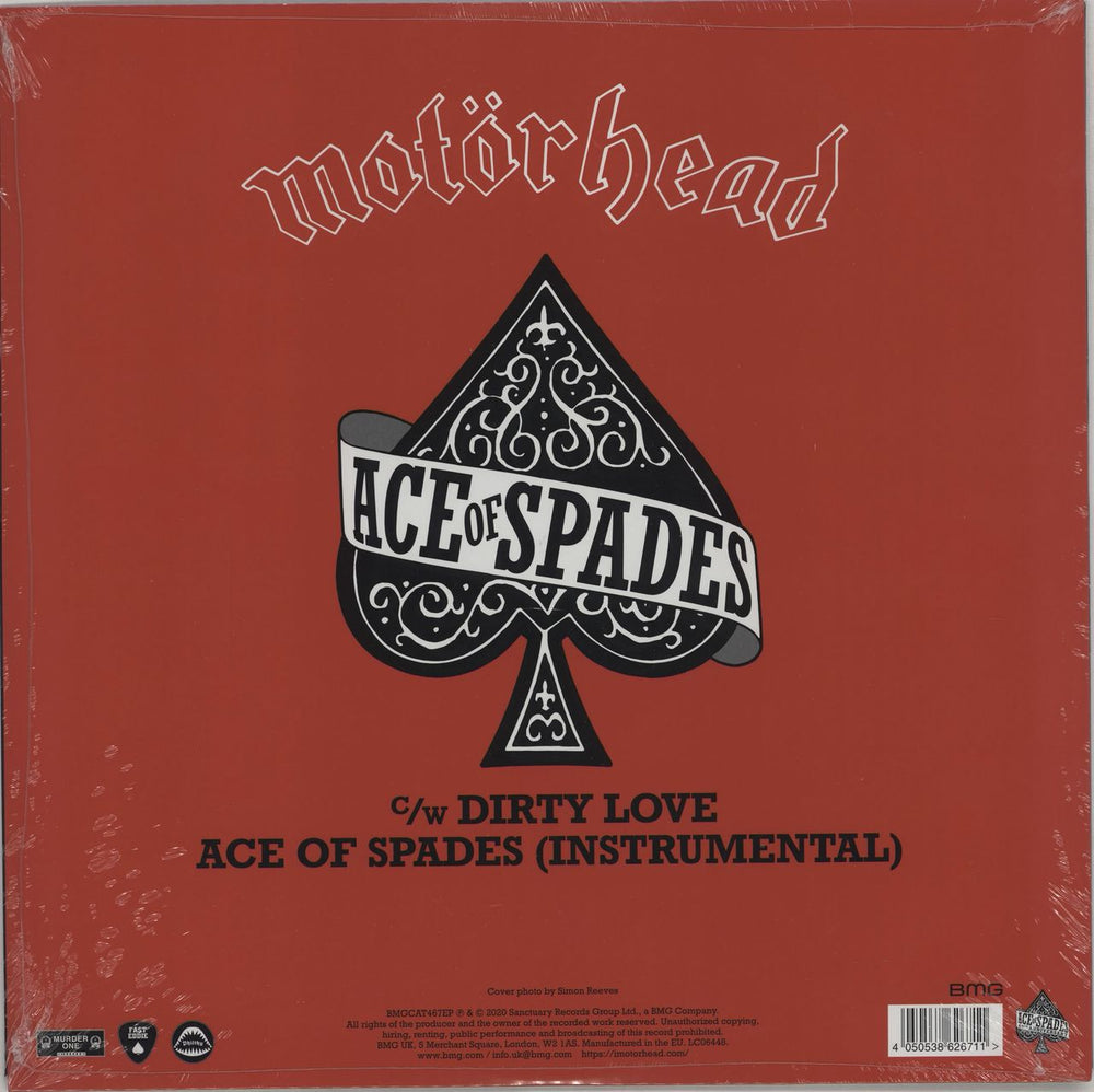 Motorhead Ace Of Spades - RSD 2020 - Red Vinyl - Sealed UK 12" vinyl single (12 inch record / Maxi-single) 4050538626711