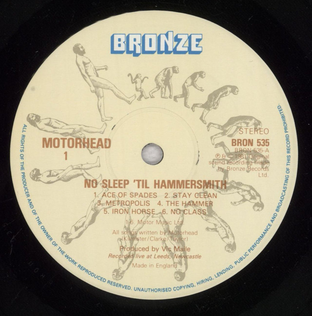 Motorhead No Sleep 'Til Hammersmith - EX UK vinyl LP album (LP record) MOTLPNO746821