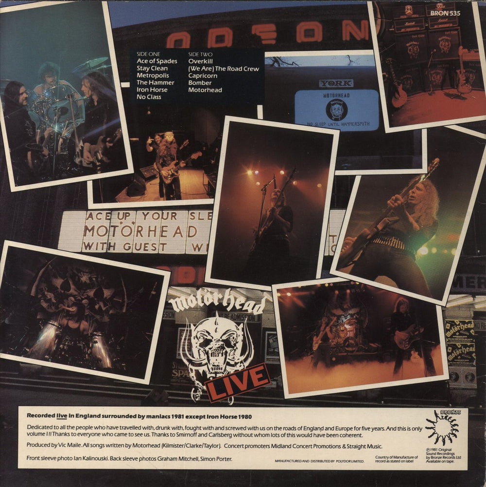 Motorhead No Sleep 'Til Hammersmith - Gold + Inner & Hype Stickered - EX UK vinyl LP album (LP record)