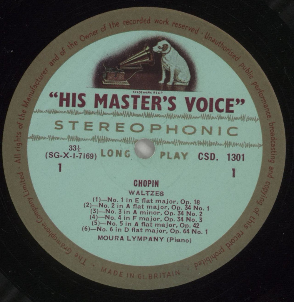 Moura Lympany Chopin Waltzes UK vinyl LP album (LP record) N91LPCH875747