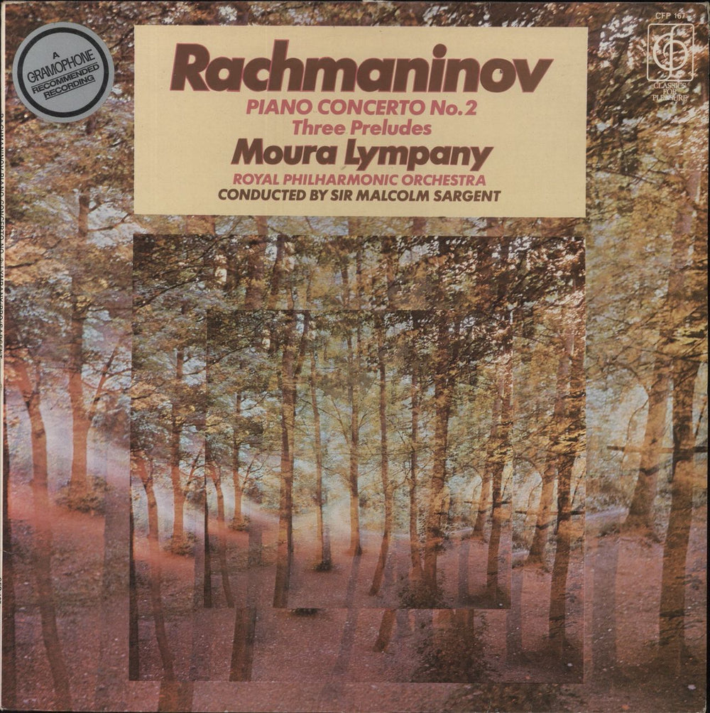 Moura Lympany Rachmaninov: Piano Concerto No. 2 / Three Preludes UK vinyl LP album (LP record) CFP167