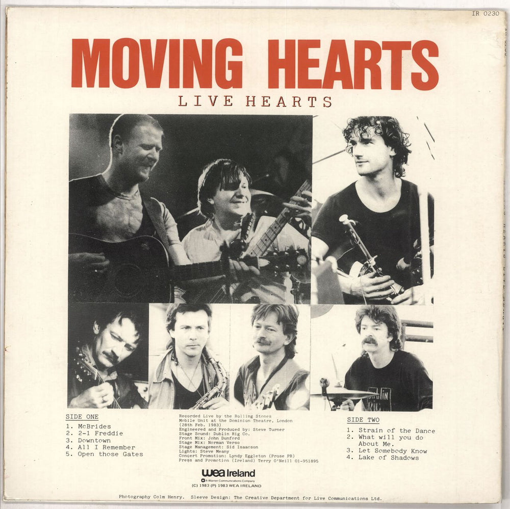 Moving Hearts Live Hearts - EX Irish vinyl LP album (LP record)