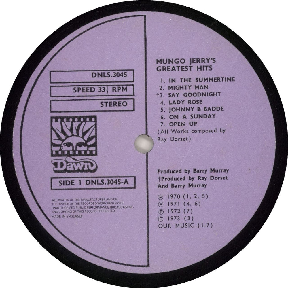 Mungo Jerry Mungo Jerry's Greatest Hits UK vinyl LP album (LP record) MUNLPMU727699