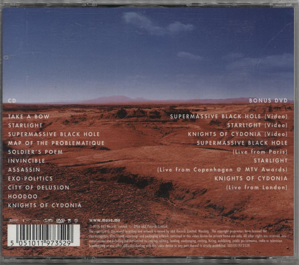 Muse Black Holes And Revelations - Tour Edition UK 2-disc CD/DVD set 5051011973529