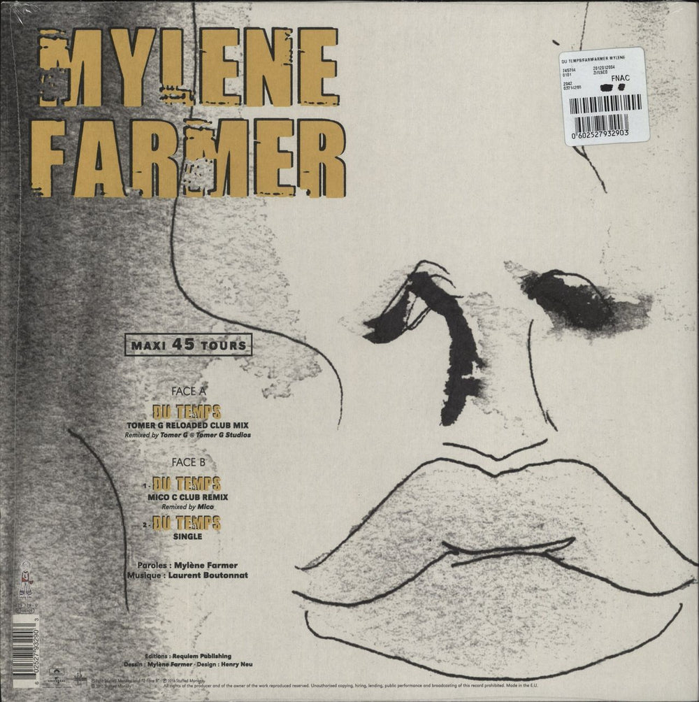 Mylene Farmer Du Temps French 12" vinyl single (12 inch record / Maxi-single) 602527932903