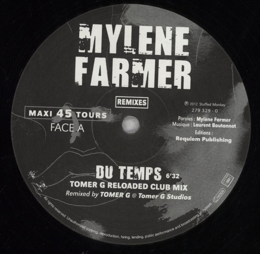 Mylene Farmer Du Temps French 12" vinyl single (12 inch record / Maxi-single) MYL12DU846579