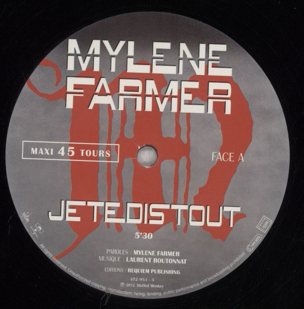 Mylene Farmer Je Te Dis Tout French 12" vinyl single (12 inch record / Maxi-single) MYL12JE846582