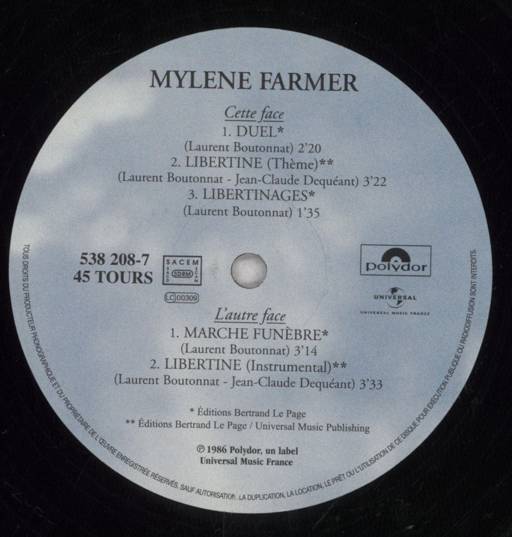 Mylene Farmer Libertine French 12" vinyl single (12 inch record / Maxi-single) MYL12LI846706