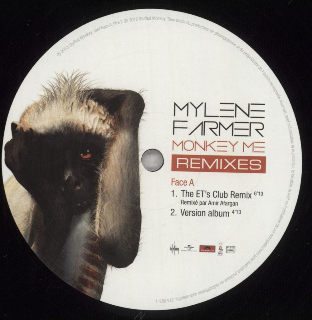 Mylene Farmer Monkey Me - Remixes  French 12" vinyl single (12 inch record / Maxi-single) MYL12MO846551