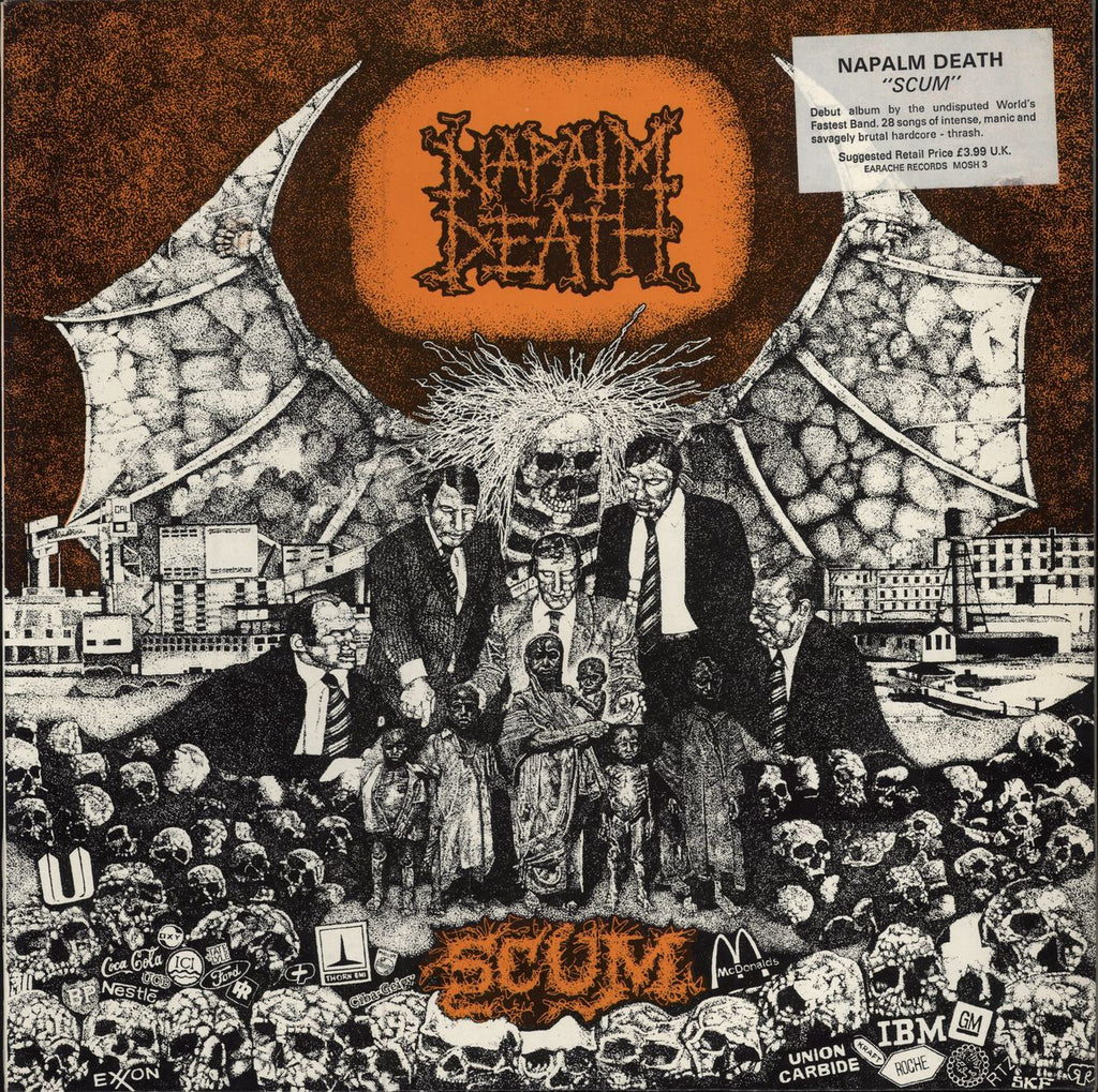 Napalm Death Scum - Orange Cover UK Vinyl LP — RareVinyl.com