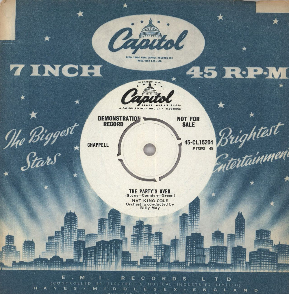 Nat King Cole Arrivederci Roma - A Label UK Promo 7" vinyl single (7 inch record / 45)