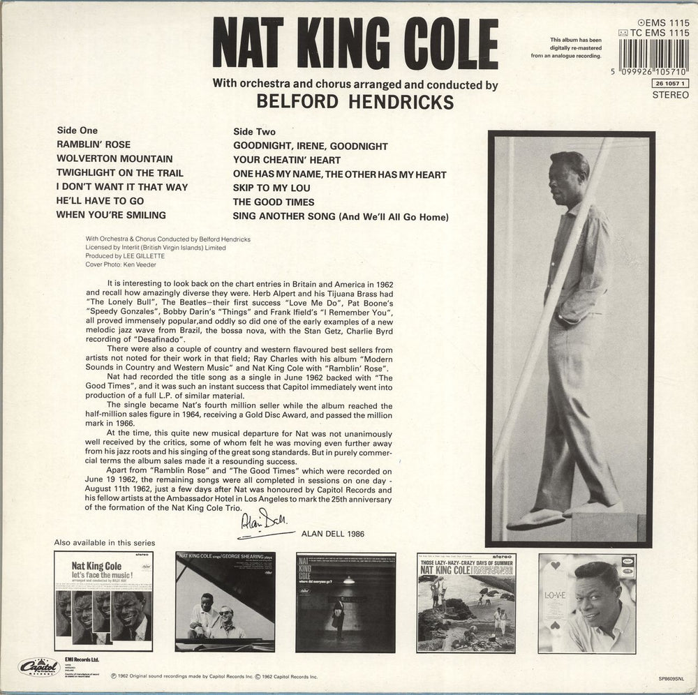 Nat King Cole Ramblin' Rose - stickered p/s UK vinyl LP album (LP record) 5099926105710