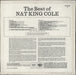 Nat King Cole The Best Of - One Box Label UK vinyl LP album (LP record)