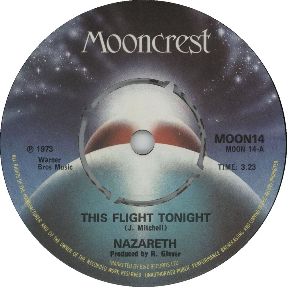 Nazareth This Flight Tonight UK 7" vinyl single (7 inch record / 45) MOON14