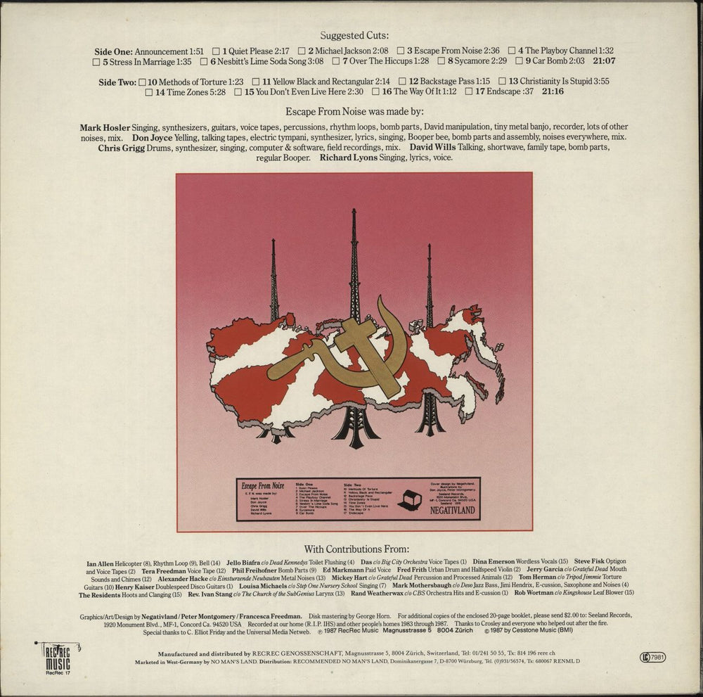 Negativland Escape From Noise - Complete Swiss vinyl LP album (LP record)