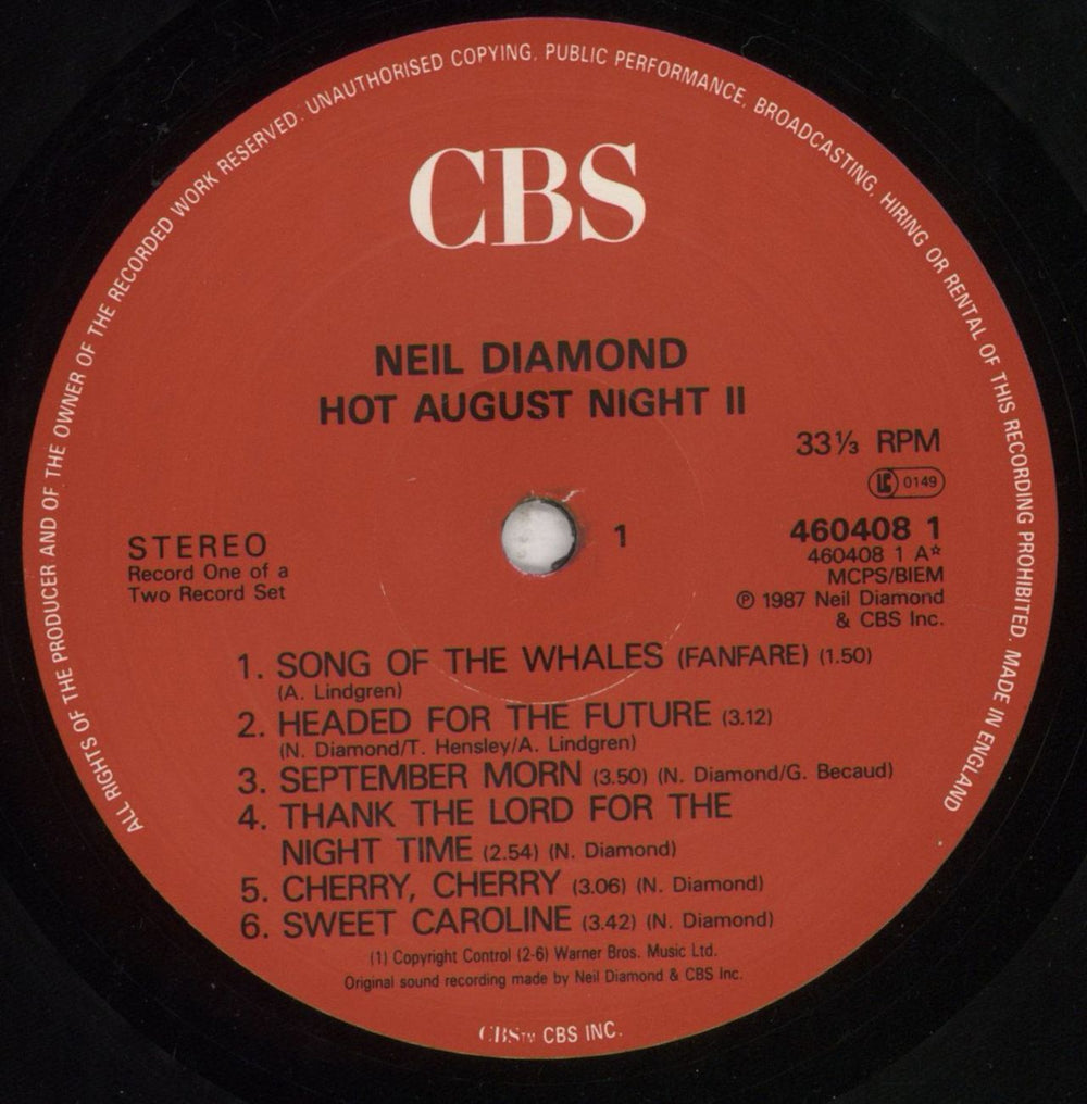 Neil Diamond Hot August Night II - Hype Stickered UK 2-LP vinyl record set (Double LP Album) NDI2LHO584785