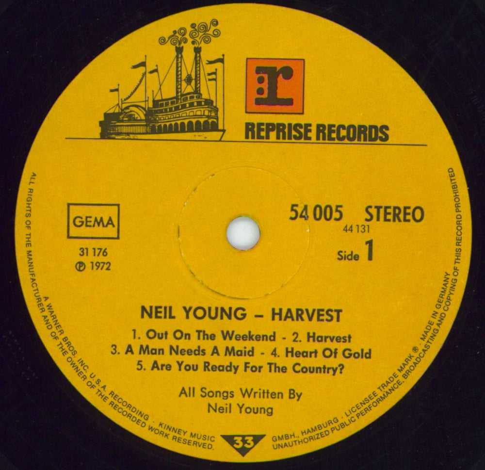 Neil Young Harvest - Complete - EX German vinyl LP album (LP record) YOULPHA801523