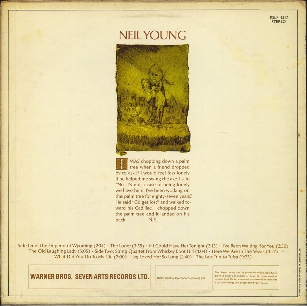 Neil Young Neil Young - 2nd - VG UK vinyl LP album (LP record)