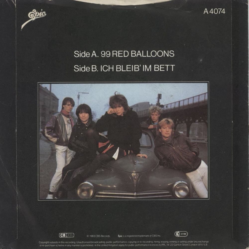 Nena 99 Red Balloons - Inj UK 7" vinyl single (7 inch record / 45) A4074