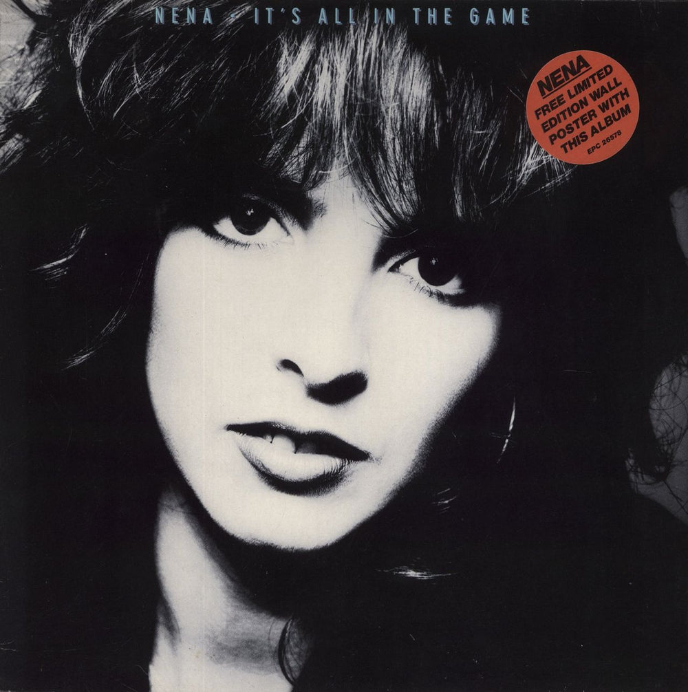 Nena It's All In The Game + Poster UK vinyl LP album (LP record) EPC26578