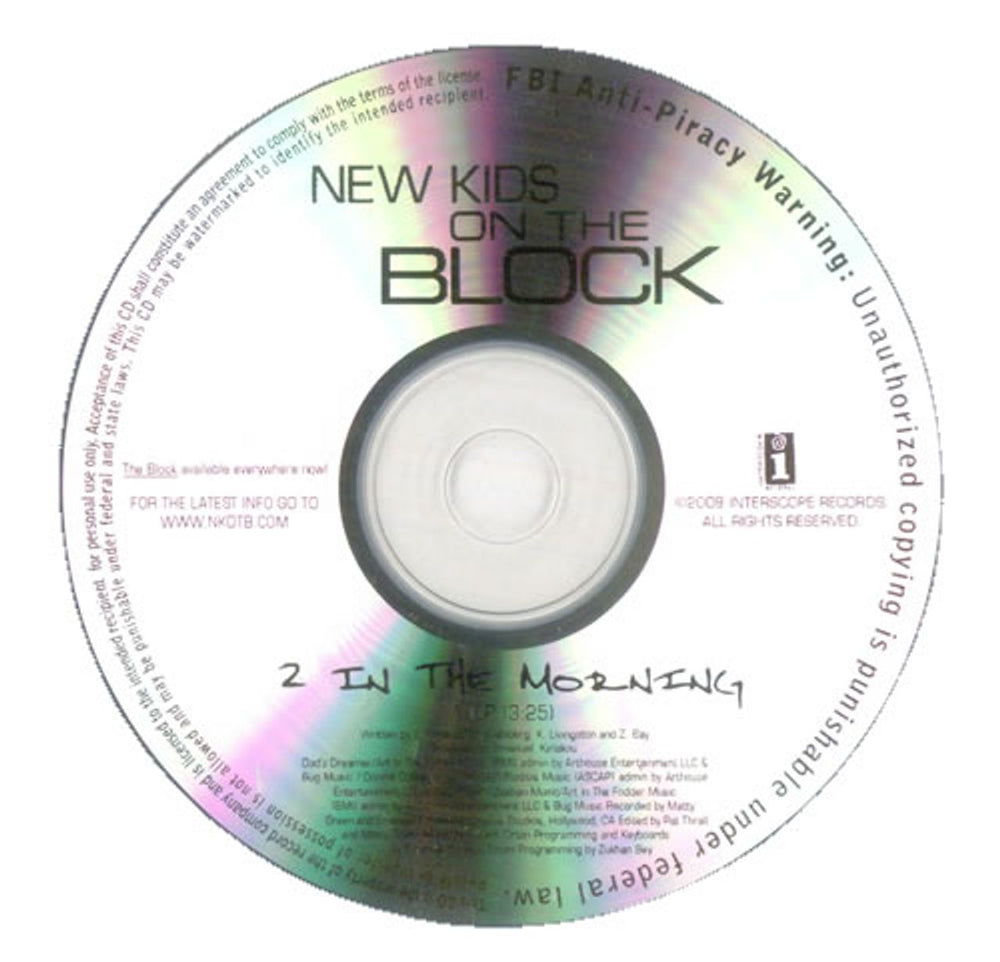 New Kids On The Block 2 In The Morning US Promo CD-R acetate CD-R ACETATE