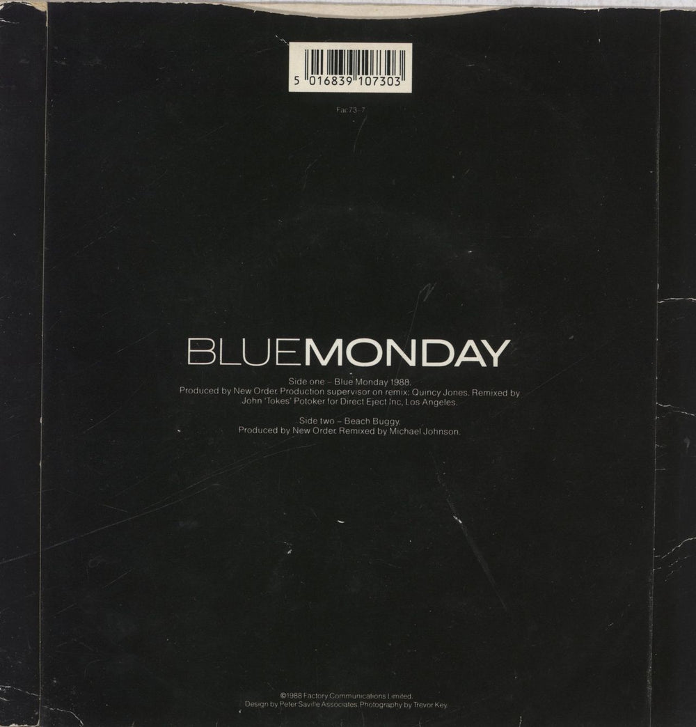 New Order Blue Monday 1988 - VG UK 7" vinyl single (7 inch record / 45) 5016839107303