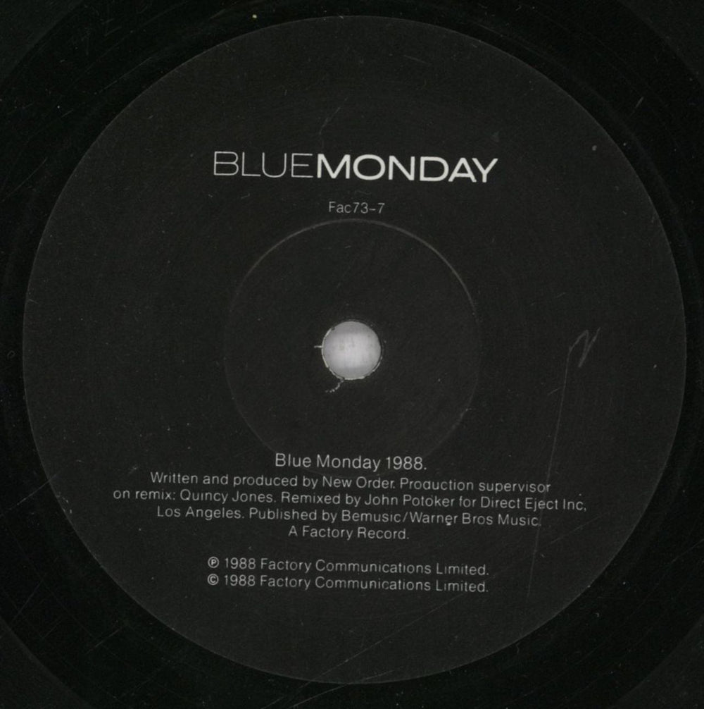 New Order Blue Monday 1988 - VG UK 7" vinyl single (7 inch record / 45) NEW07BL836968