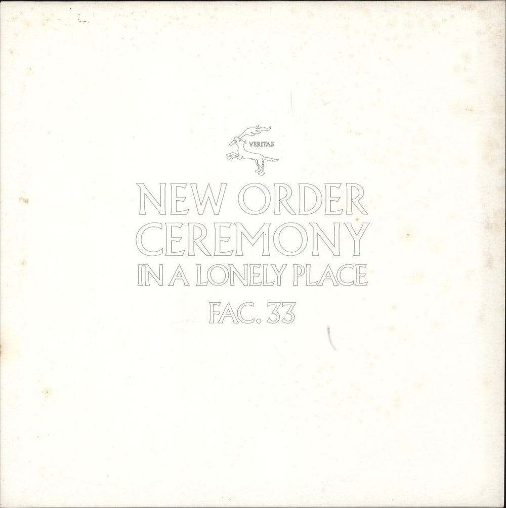 New Order Ceremony / In A Lonely Place - VG UK 12" vinyl single (12 inch record / Maxi-single) FAC.33